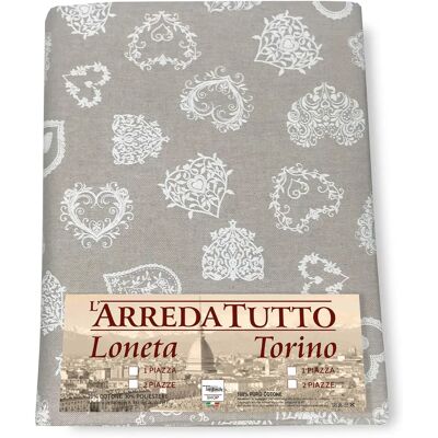 TEX FAMILY - Dory Cuore - Bianco - 2 piazze - tessuto per la casa TEX FAMILY - Dory Cuore - Bianco - 2 piazze - tessuto per la casa