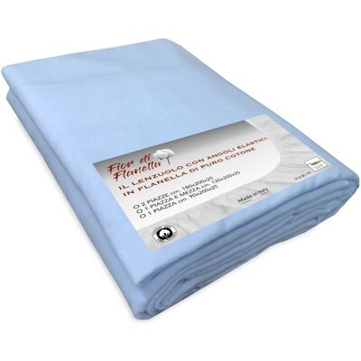 TEX FAMILY - Fior di Flanella - Blu - Singolo - Lenzuolo basso con angoli TEX FAMILY - Fior di Flanella - Blu - Singolo - Lenzuolo basso con angoli