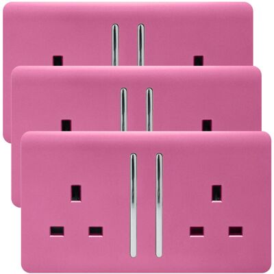 Trendi - Switch Trendi - 2-Gang - Pink - Plug Socket Trendi - Switch Trendi - 2-Gang - Pink - Plug Socket