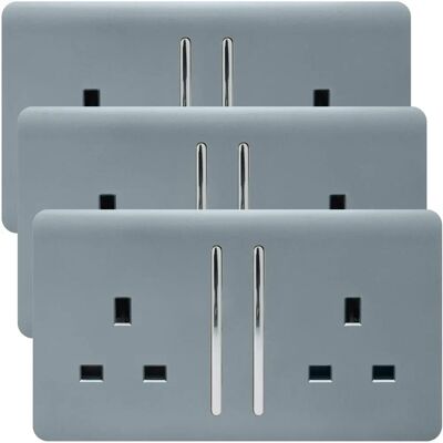 Trendi - Switch 2-Gang - Glossy - 13A - Plug Socket Trendi - Switch 2-Gang - Glossy - 13A - Plug Socket