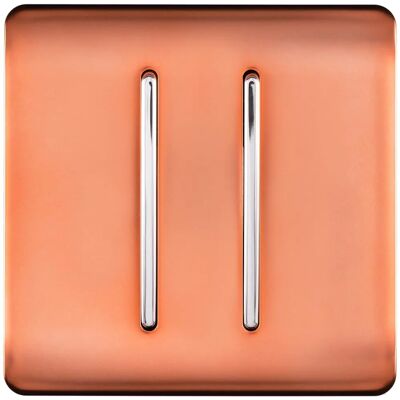 Trendi Switch Double Copper 2 Gang 2 Way Modern Glossy Light Switch Trendi Switch Double Copper 2 Gang 2 Way Modern Glossy Light Switch