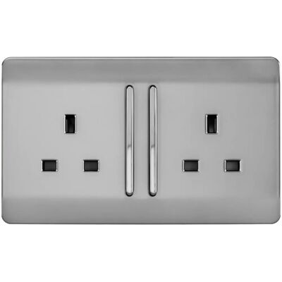 Trendi Trendi 2 Gang Stainless Steel Switch - Electrical Socket Trendi Trendi 2 Gang Stainless Steel Switch - Electrical Socket