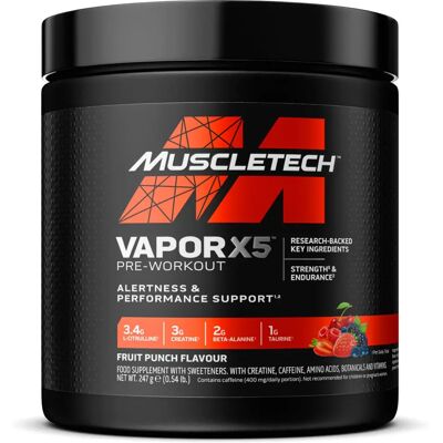 Muscletech Vapor X5 Pré-Treino em Pó - Energia & Força Muscletech Vapor X5 Pré-Treino em Pó - Energia & Força