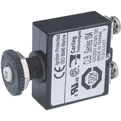 Disjoncteur Blue Sea - 15A Noir - Protection sous Tension 24/7 - Publicité Disjoncteur Blue Sea - 15A Noir - Protection sous Tension 24/7 - Publicité