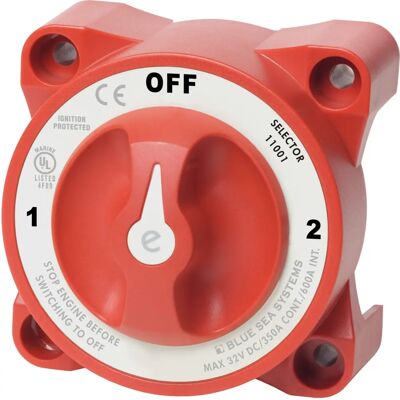 Interruttore batteria Blue Sea Systems 0-1-2 - Controllo marino affidabile Interruttore batteria Blue Sea Systems 0-1-2 - Controllo marino affidabile