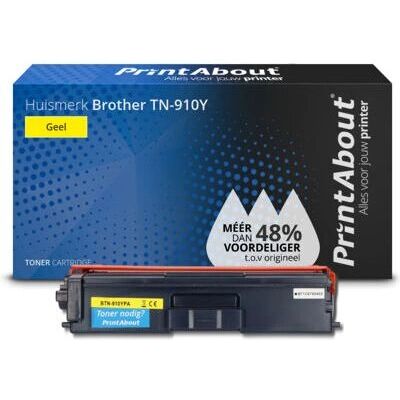 PrintAbout Brother TN-910Y Gelb Toner - Extra Kapazität PrintAbout Brother TN-910Y Gelb Toner - Extra Kapazität