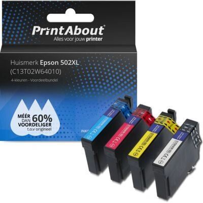 PrintAbout C13T02W64010 - XL Tintenpatrone - 4 Farben - Hohe Kapazität - Kompatibel mit Epson PrintAbout C13T02W64010 - XL Tintenpatrone - 4 Farben - Hohe Kapazität - Kompatibel mit Epson