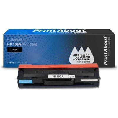 Cartouche de toner PrintAbout W1106A - Noir - Compatible HP 106A - Publicité Cartouche de toner PrintAbout W1106A - Noir - Compatible HP 106A - Publicité
