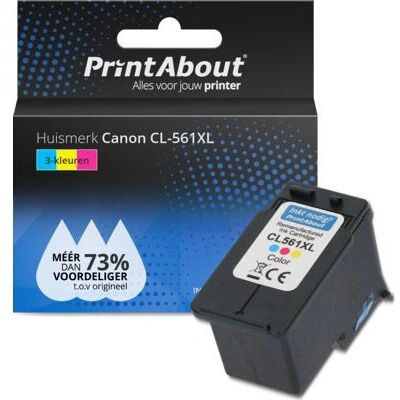 PrintAbout Canon CL-561XL Inktcartridge Hoge Capaciteit PrintAbout Canon CL-561XL Inktcartridge Hoge Capaciteit