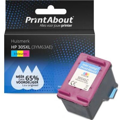 PrintAbout 3YM63AE inktcartridge - 3 kleuren - Hoge capaciteit - Voor HP PrintAbout 3YM63AE inktcartridge - 3 kleuren - Hoge capaciteit - Voor HP