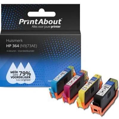 PrintAbout N9J73AE - Cartuccia inchiostro 4 colori - Compatibile con HP 364 PrintAbout N9J73AE - Cartuccia inchiostro 4 colori - Compatibile con HP 364