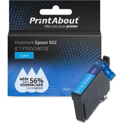 PrintAbout Tintenpatrone C13T02V24010 - Cyan - Kompatibel mit Epson 502 PrintAbout Tintenpatrone C13T02V24010 - Cyan - Kompatibel mit Epson 502