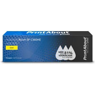 PrintAbout 408187 Toner - Hohe Kapazität - Gelb - Kompatibel Ricoh SP C360HE PrintAbout 408187 Toner - Hohe Kapazität - Gelb - Kompatibel Ricoh SP C360HE
