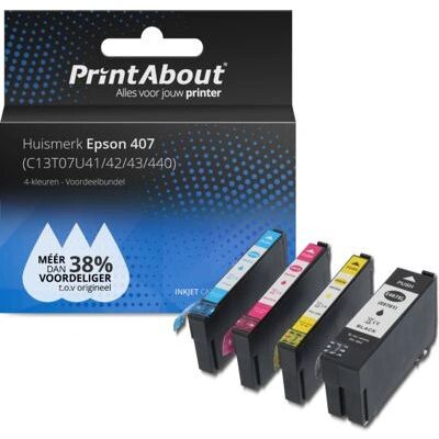 PrintAbout Epson 407 Tintenpatrone - 4 Farben - Multipack PrintAbout Epson 407 Tintenpatrone - 4 Farben - Multipack
