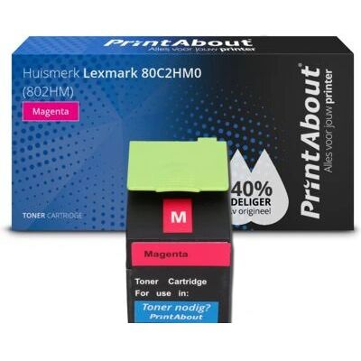 PrintAbout Cartouche de toner Magenta 80C2HM0 - Grande capacité - Publicité PrintAbout Cartouche de toner Magenta 80C2HM0 - Grande capacité - Publicité