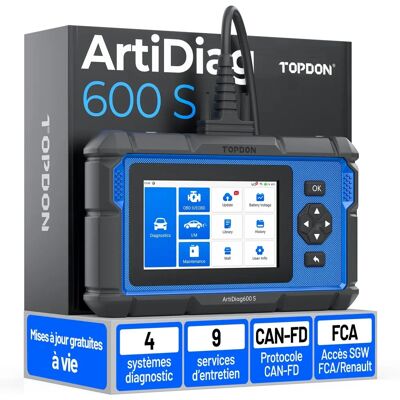 Topdon ArtiDiag600S - Moteur, ABS, Airbag, Transmission - Lecteur de codes OBD2 - Publicité Topdon ArtiDiag600S - Moteur, ABS, Airbag, Transmission - Lecteur de codes OBD2 - Publicité