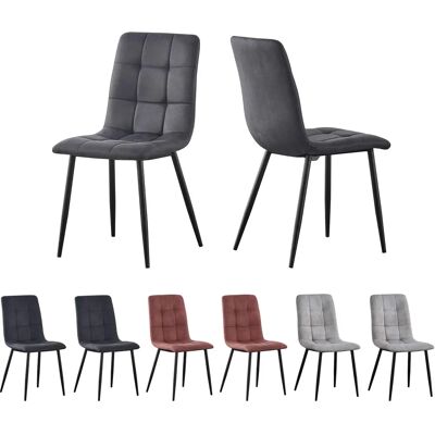 MCC - Faux Matte Suede Leather Dining Chairs - Gris - Publicité MCC - Faux Matte Suede Leather Dining Chairs - Gris - Publicité