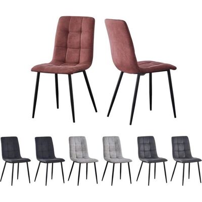 MCC - Faux Matte Suede Leather Chair - Pink - Dining Chairs - Publicité MCC - Faux Matte Suede Leather Chair - Pink - Dining Chairs - Publicité