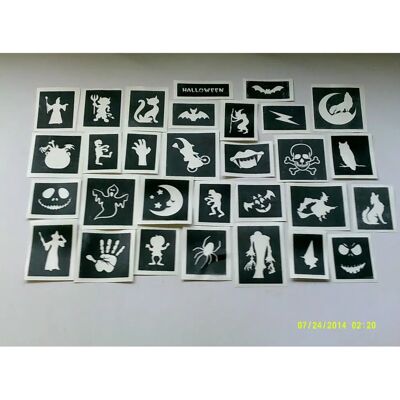 Dazzle - Glitter Tattoos - Halloween - Pochoirs de tatouage - Publicité Dazzle - Glitter Tattoos - Halloween - Pochoirs de tatouage - Publicité