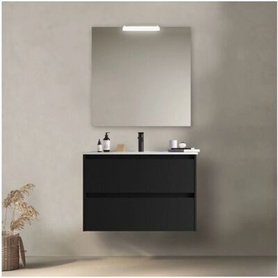 CAESAROO Ulisse Mobile bagno nero opaco con lavabo - Design moderno CAESAROO Ulisse Mobile bagno nero opaco con lavabo - Design moderno
