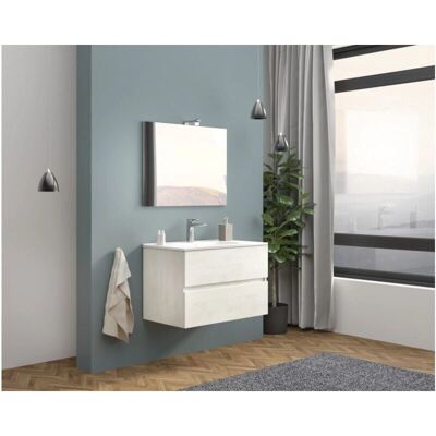 ABITARE Lisbona Roble Blanco Mueble de baño suspendido ABITARE Lisbona Roble Blanco Mueble de baño suspendido