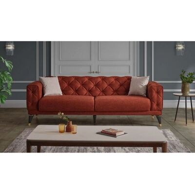Caesaroo Modelo ALLEGRO3STR - Sofá de 3 plazas, Naranja Quemado Caesaroo Modelo ALLEGRO3STR - Sofá de 3 plazas, Naranja Quemado