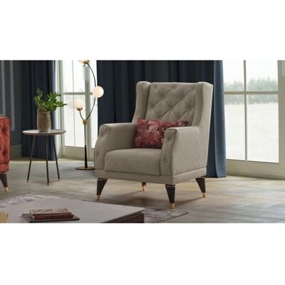 Caesaroo Modelo - Sillón tapizado en tela - Beige Caesaroo Modelo - Sillón tapizado en tela - Beige