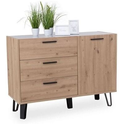 CAESAROO Modelo 87 cm Rovere e Grigio - Cómoda CAESAROO Modelo 87 cm Rovere e Grigio - Cómoda