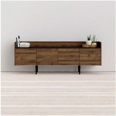 Caesaroo Sideboard 195x40 cm Schwarz matt Nuss Caesaroo Sideboard 195x40 cm Schwarz matt Nuss
