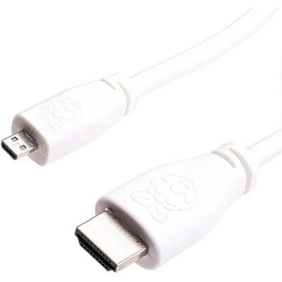Raspberry Pi - Adaptador micro-HDMI a HDMI - 2m - Blanco Raspberry Pi - Adaptador micro-HDMI a HDMI - 2m - Blanco