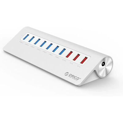 Orico Aluminium Powered Usb 3.0 Hub 7 Port Usb 5gb/s Splitter & 3 Charging Ports - USB Hub Orico Aluminium Powered Usb 3.0 Hub 7 Port Usb 5gb/s Splitter & 3 Charging Ports - USB Hub