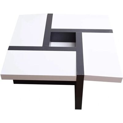 Rebecca Moderner Couchtisch - 35x80x80 - Schwarz Weiß Rebecca Moderner Couchtisch - 35x80x80 - Schwarz Weiß