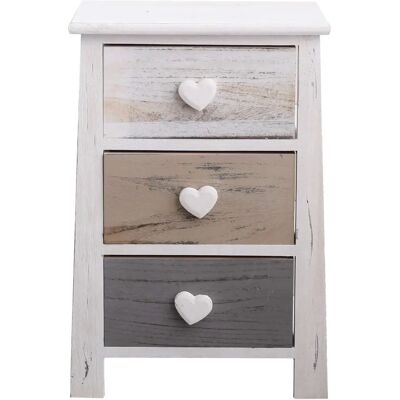 Rebecca Nachttisch - Herzknöpfe - Shabby Chic für kleine Räume Rebecca Nachttisch - Herzknöpfe - Shabby Chic für kleine Räume