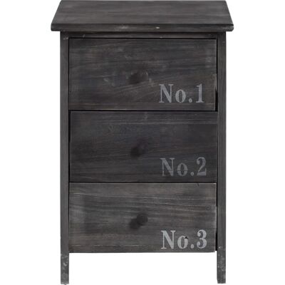 Mobili Rebecca Comodino - 3 Cassetti Legno Grigio Mobili Rebecca Comodino - 3 Cassetti Legno Grigio