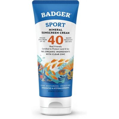 Badger Badger Balm SPF 40 Sport Mineral Sunscreen Cream - Sunscreen Cream Badger Badger Balm SPF 40 Sport Mineral Sunscreen Cream - Sunscreen Cream