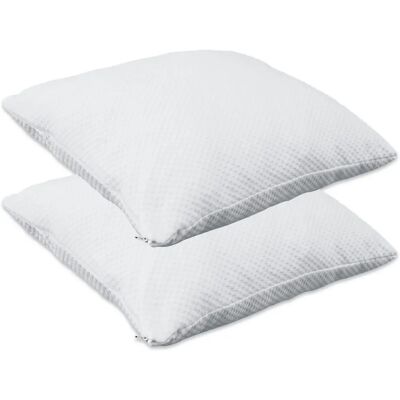 Set de 2 Almohadas de Espuma de Memoria Triturada Herzberg Blanca Set de 2 Almohadas de Espuma de Memoria Triturada Herzberg Blanca