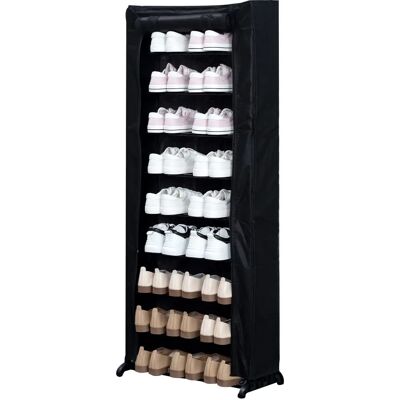 Herzberg HG-8076 Rangement à chaussures - 9 étagères, Noir - Publicité Herzberg HG-8076 Rangement à chaussures - 9 étagères, Noir - Publicité