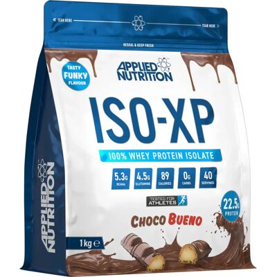 Applied Nutrition ISO-XP 100% Isolat de Protéine de Lactosérum - 1 kg Choco Bueno - Publicité Applied Nutrition ISO-XP 100% Isolat de Protéine de Lactosérum - 1 kg Choco Bueno - Publicité