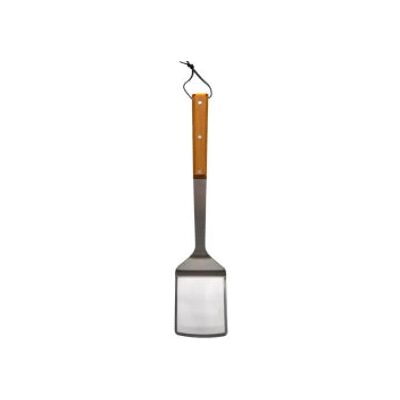 Spatule pour barbecue Traeger BAC531 en acier inoxydable - Manche en bois ergonomique - Crochet de suspension - Accessoire barbecue - Publicité Spatule pour barbecue Traeger BAC531 en acier inoxydable - Manche en bois ergonomique - Crochet de suspension - Accessoire barbecue - Publicité