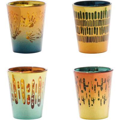 Artland Fiesta Set of 4 Shot Glasses - Unique Mix & Match Design Artland Fiesta Set of 4 Shot Glasses - Unique Mix & Match Design