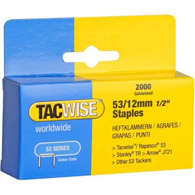 Tacwise Modelo 0337 Zarcões Galvanizados - 53/12mm - Zarcões Tacwise Modelo 0337 Zarcões Galvanizados - 53/12mm - Zarcões