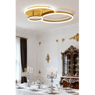 Living and Home - Golden Round LED Ceiling Light Living and Home - Golden Round LED Ceiling Light
