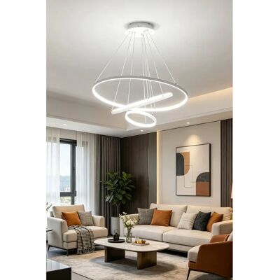 Livingandhome - Tiered LED Ceiling Pendant Light - Cool White Livingandhome - Tiered LED Ceiling Pendant Light - Cool White