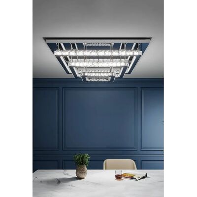 Livingandhome - Square Glamourous Crystal LED - Crystal Livingandhome - Square Glamourous Crystal LED - Crystal