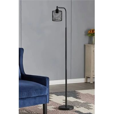 Livingandhome - Industrial Metal Floor Lamp - Black Mesh Livingandhome - Industrial Metal Floor Lamp - Black Mesh