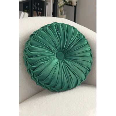 Generic - Round Velvet Cushion - Dark Green - Throw Pillow Generic - Round Velvet Cushion - Dark Green - Throw Pillow