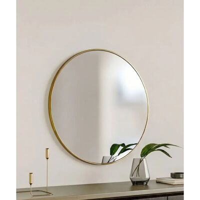 Living and Home - 60CM Nordic Round Wall Mirror - Gold Living and Home - 60CM Nordic Round Wall Mirror - Gold
