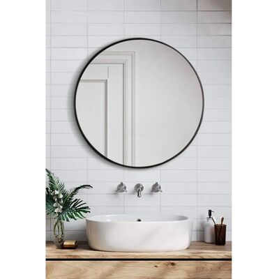 Living and Home - Nordic Round Wall Mirror - Natural - mirror Living and Home - Nordic Round Wall Mirror - Natural - mirror