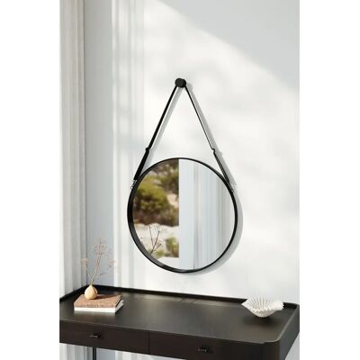 Living and Home - Retro Round Wall Mirror - Natural Living and Home - Retro Round Wall Mirror - Natural