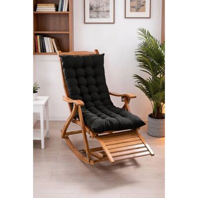Living and Home - 110x40cm - Cotton - Black - Seat Cushion Living and Home - 110x40cm - Cotton - Black - Seat Cushion